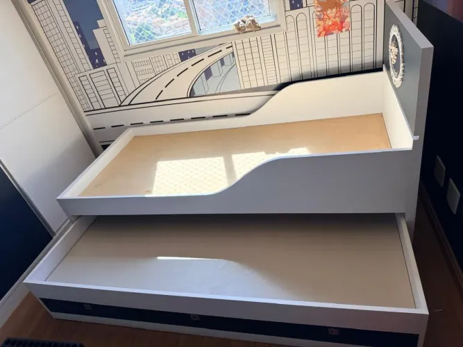 Cama Solteiro com Cama Auxiliar e 3 Gavetas