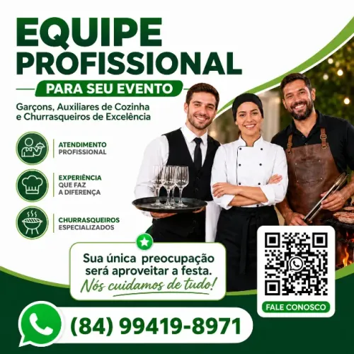Equipe para eventos, extra, freelancer e fixo
