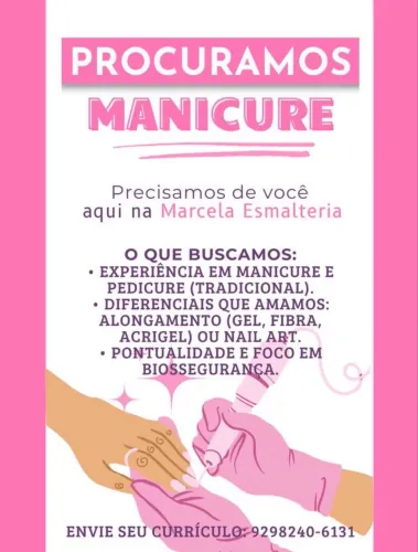 Vaga de manicure com urgência