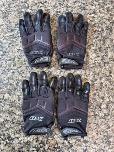 kit - 2 pares de luvas motociclista X11 e 1 cadeado longo
