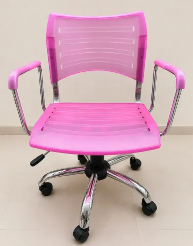 Cadeira giratória rosa