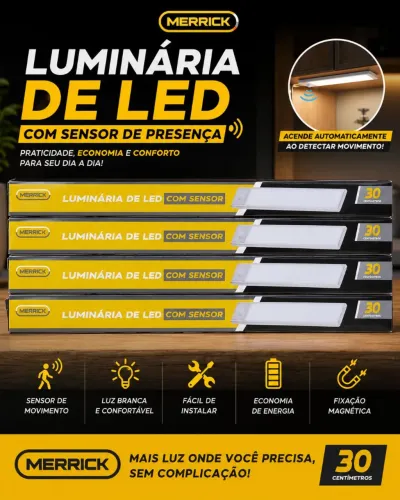 LUMINARIA SENSOR 30CM PLASTICO REF: 6926
