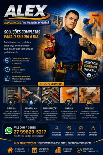 Pedreiro, pintor,eletricista, bombeiro hidráulico,e fazemos diversas instalações