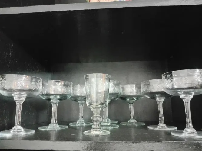 Taças Coupe antigas de cristal