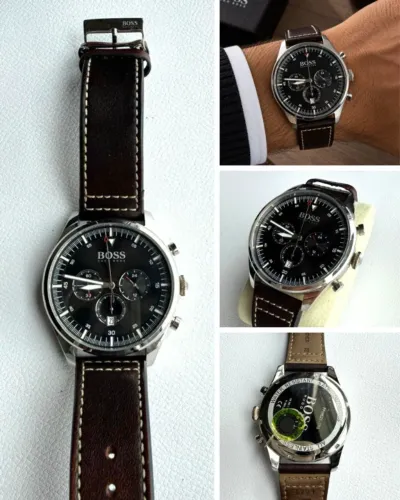 Relógio Hugo Boss Masculino Cronógrafo Couro Marrom