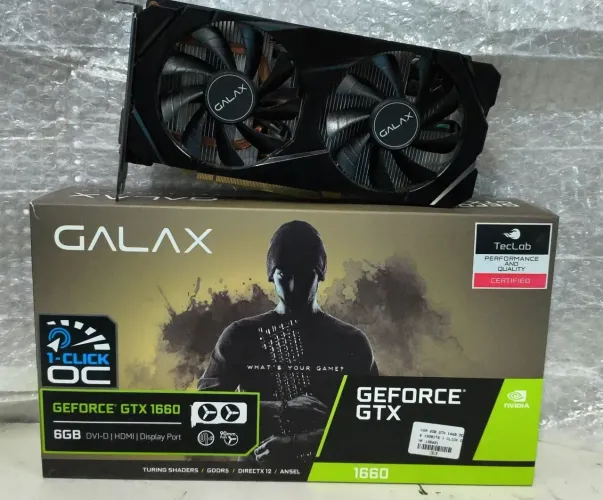 Placa de Vídeo GALAX GeForce GTX 1660 6GB - Excelente Estado com Caixa (aceito troca)