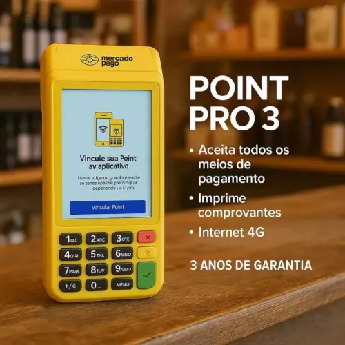 Máquina de Cartão Mercado Pago Point Pro3 por apenas 130