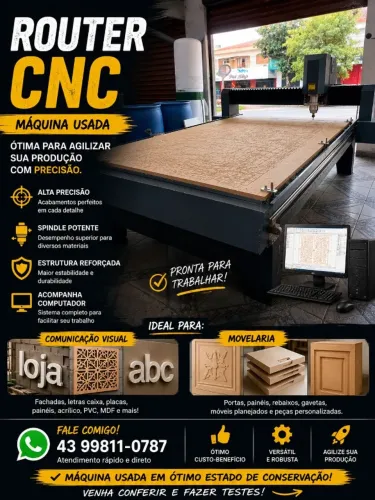 ROUTER CNC - Ótima maquina para comunicação visual, movelaria e artesanato