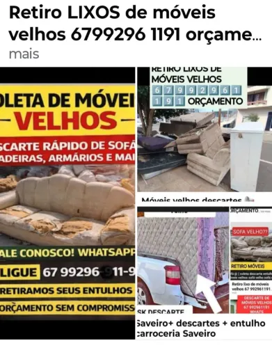 Retirada entulho de Móveis Velhos 