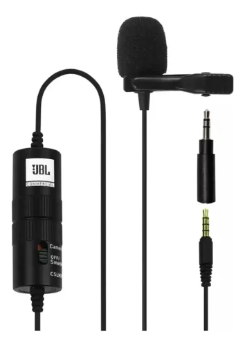 Microfone JBL De Lapela CSLM - 20 B Celular Câmera Dslr Tablet Cor Preto