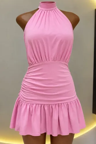 Vestido rosa bebê