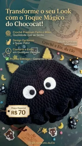 Lindo chapel do chococat da turma da hello kitty(Sanrio)