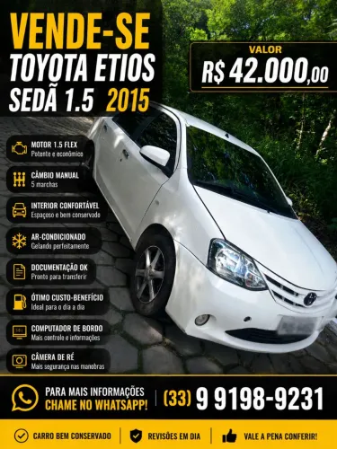 Toyota Etios XS Sedan 1.5 Flex 16V 4P Mec. 2015
