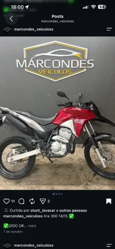  ? Honda XRE 300 2014 Vermelha - Linda e Imponente! ?