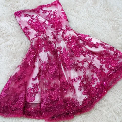 Vestido de festa rosa, tamanho P