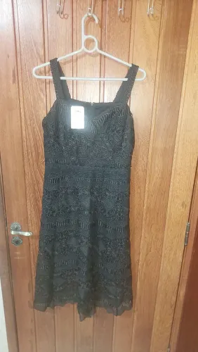 Vestido Any Day Preto Renda tam M