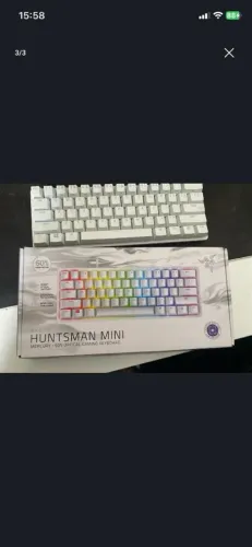 razer huntsman mini white switch óptico purple, RGB