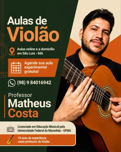 Aulas de Violão em São Luís (A domicílio/Online) | Licenciado em Música (1ª Aula Grátis)