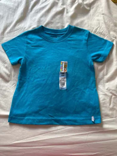 Camiseta azul lisa TAM 18 meses Garanimals