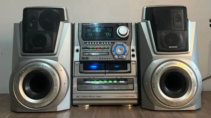 Mini System Aiwa Nsx-t96 5000 RMS Leia Descrição Sony Philips