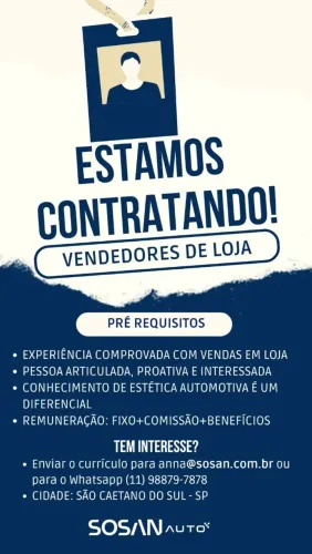 Vaga para Vendedor(a) de Loja em São Caetano do Sul (SP)