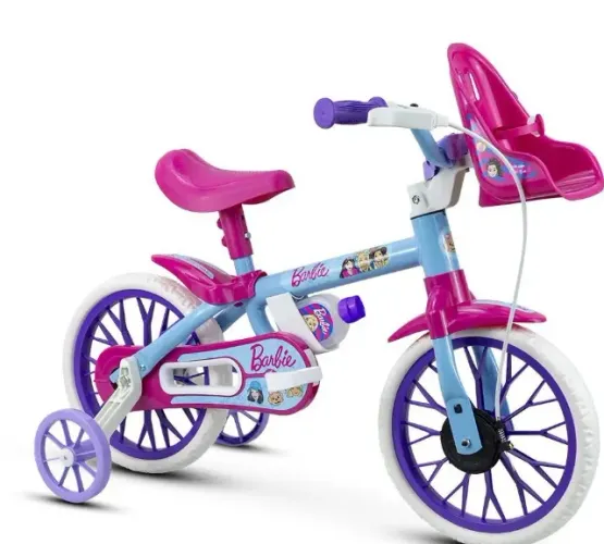 Bicicleta Infantil Black Aro 12 Com Garrafinha Nathor - Preto / 12 Barbie