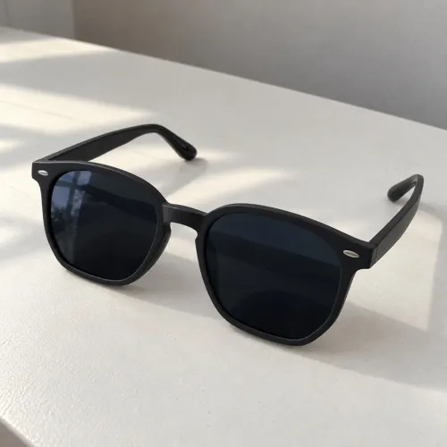 Óculos de sol preto unissex - estilo retrô