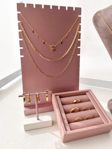 Conjunto Rosa de Expositores para Bijux e Semijóias