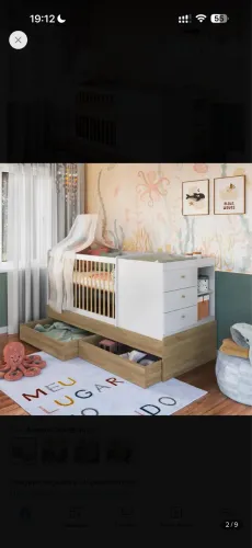 Berço Cama Multifuncional - novo (nunca usado) apenas montado