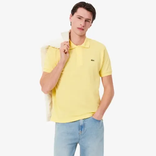 Camisa Polo Classic Fit L.12.12 em Piqué Lacoste Amarela (tamanho 4, nova e original)