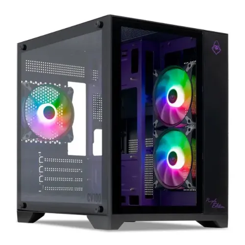 Gabinete CV100 Purple Edition, Black, Mid-Tower