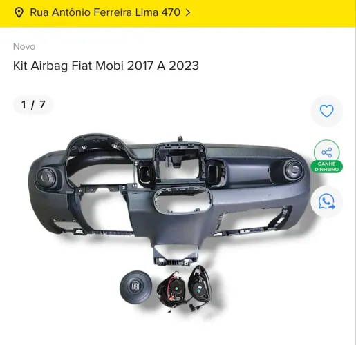 KIT AIRBAG FIAT MOBI 2023