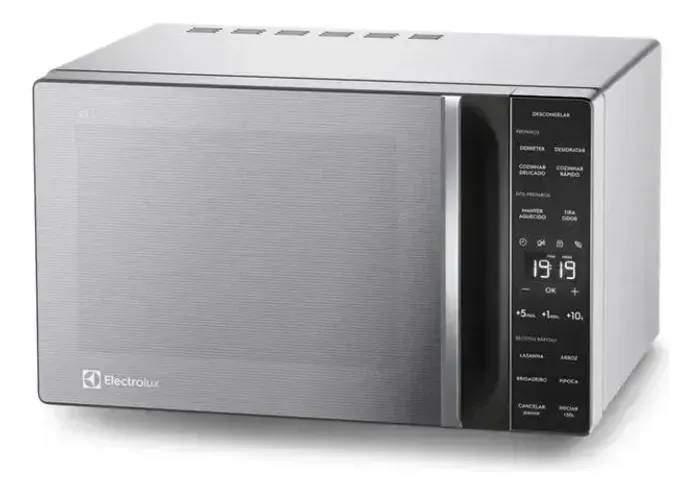 Micro-ondas ME23S 23L Efficient Com Descongelamento Assistido Cor Inox Electrolux 220v