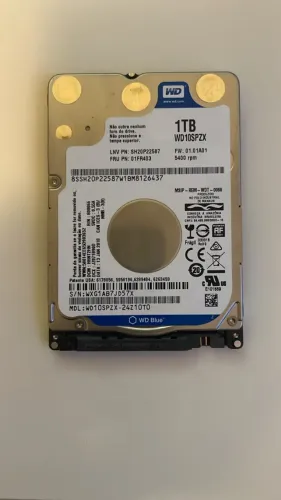 HD WD Blue 1TB 2,5" para Notebook WD10SPZX 5400rpm SATA
