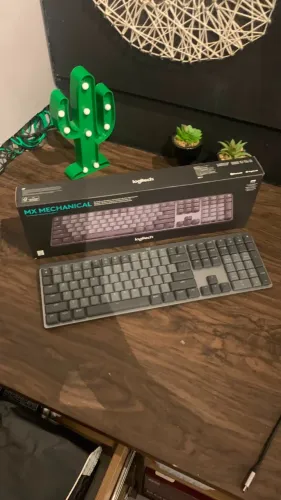 eclado Mecânico Sem Fio Mx Mechanical Grafite Logitech - POUCO USADO
