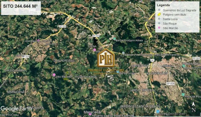 Área à venda, 244664 m² por R$ 3.540.000,00 - Usina - Atibaia/SP