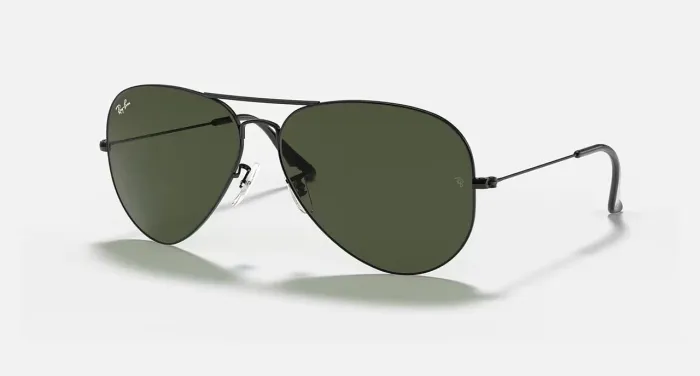 Óculos Ray-Ban Aviator Classic 62 Preto / Verde G-15 Original (Novo) + case e flanela