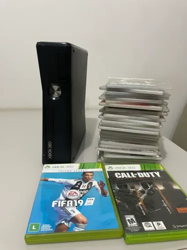 Xbox 360 Slim Desbloqueado + 40 jogos e 1 controle original