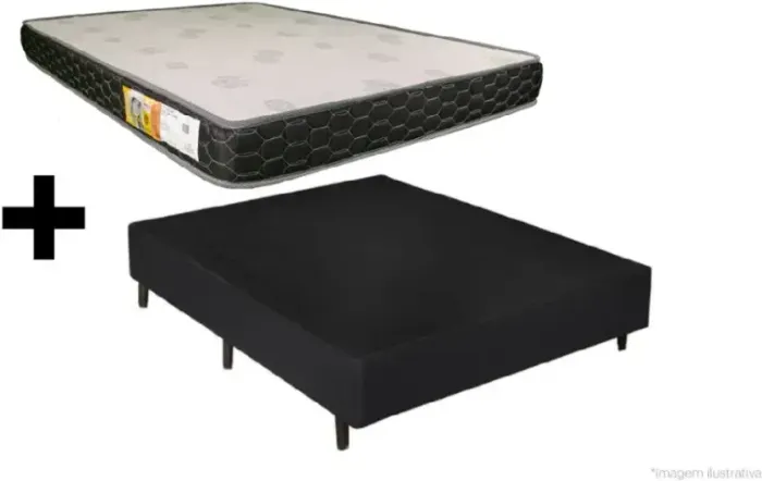 Colchão Casal + Base Box Marrom