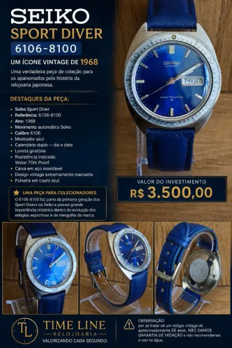 Relógio SEIKO SPORT DIVER - 6106-8100