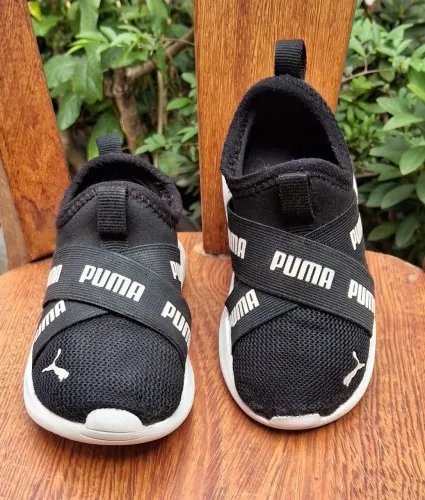 tênis puma wired run slip-on infantil preto 21