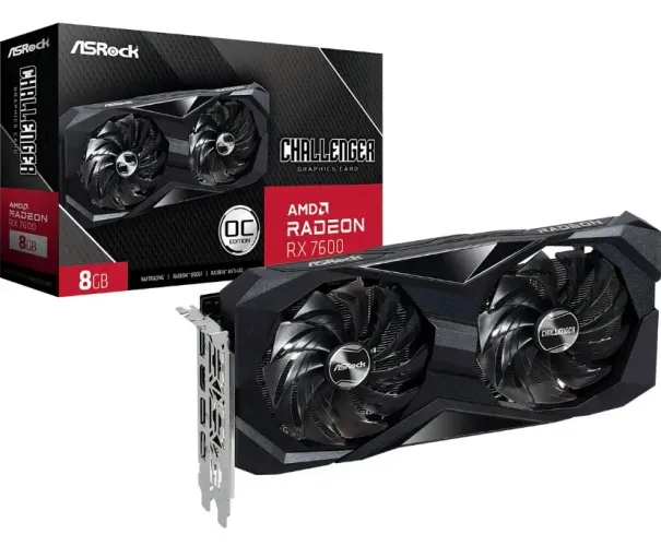Placa de Vídeo ASRock Radeon RX 7600 8GB Challenger OC GDDR6 HDMI 2.1