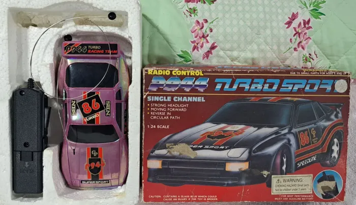 CARRINHO DE CONTROLE REMOTO P44 TURBO SPORT PORSCHE 944 VINTAGE COMPLETO FUNCIONANDO 100%
