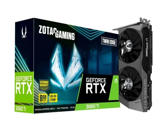 Pla?ca de Vídeo RTX 3060 Ti Twin Edge Zotac NVIDIA GeForce, 8GB GDDR6, 14 Gbps, LHR, DLSS,