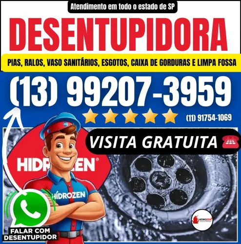Desentupidora de esgoto pia ralos vasos tanques caixa de gordura urgente 24 horas