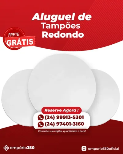 Aluguel de Tampões Redondos
