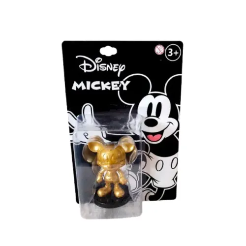 Boneco Mickey Dourado Original Disney - Mini Figura Colecionável 3+