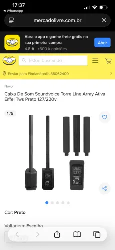 Vendo caixa de som mais torre buscar na lagoa da Conceição 