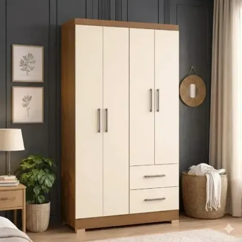 Guarda Roupa Vitoria Noce/Perola produto novo 