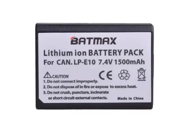Bateria Batmax Lp-E10 Compativel Canon EOS Rebel T3 T5 T6 T7 T100 Kiss X50 X80 X90 1500D